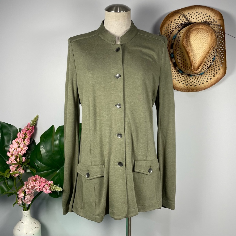 J. Jill green button down cardigan jacket Sz L